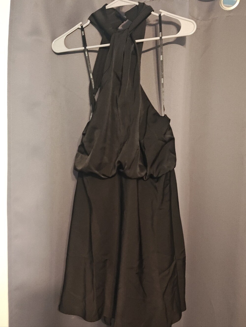 Sleeveless Halter Black Dress